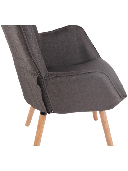 Chaise longue Ashford tissu naturel, gris foncé