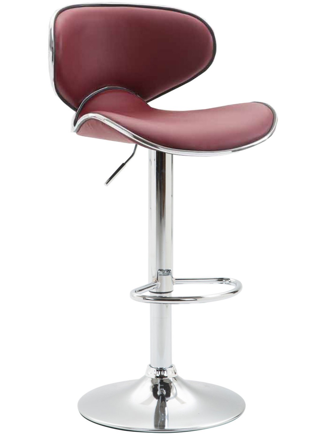 Tabouret de bar Las Vegas V2 chromé, bordeaux