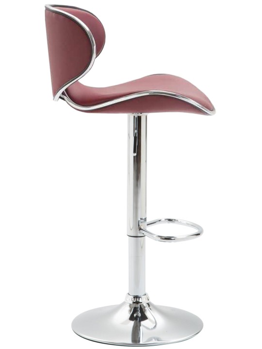 Tabouret de bar Las Vegas V2 chromé, bordeaux
