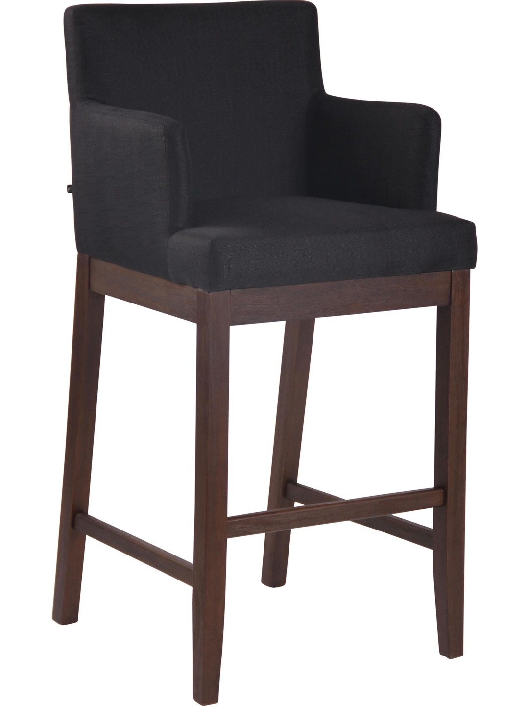 Tabouret de bar Laredo tissu antique, noir