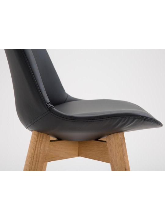 Lot de 2 tabourets de bar Cannes simili cuir Natura, noir Lot de 2 tabourets de bar Cannes simili cuir Natura, noir