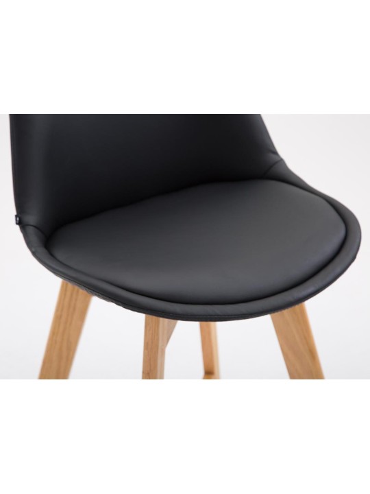 Lot de 2 tabourets de bar Cannes simili cuir Natura, noir Lot de 2 tabourets de bar Cannes simili cuir Natura, noir