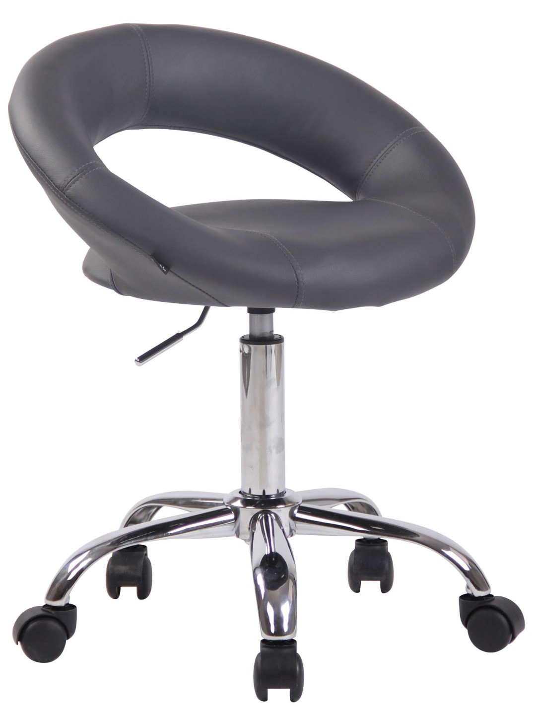 Tabouret de travail Olinda simili cuir, gris