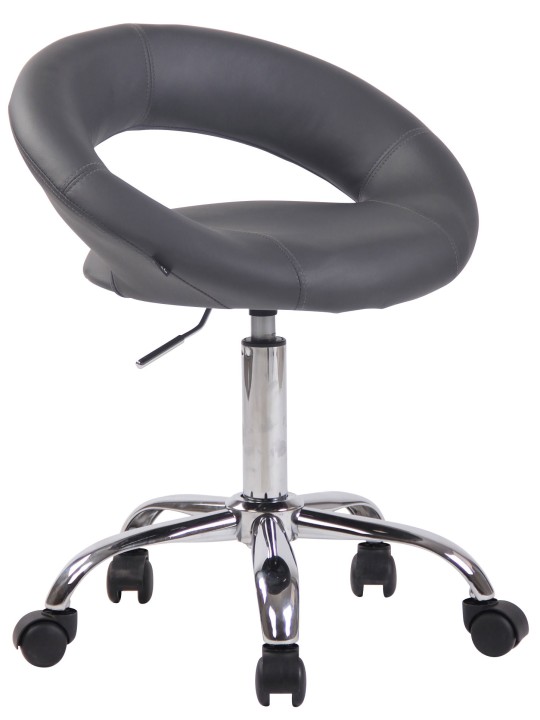 Tabouret de travail Olinda simili cuir, gris Tabouret de travail Olinda simili cuir, gris