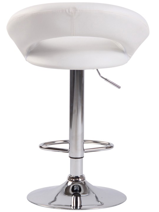 Tabouret de bar Olinda simili cuir chromé, blanc