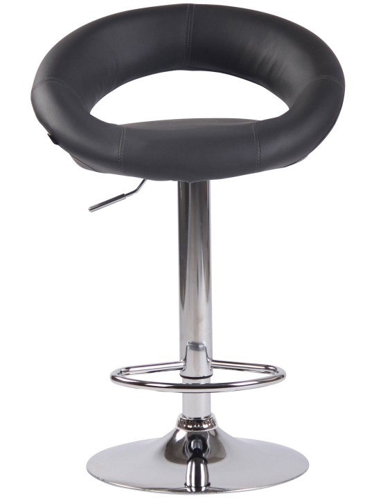 Tabouret de bar Olinda simili cuir chromé, gris