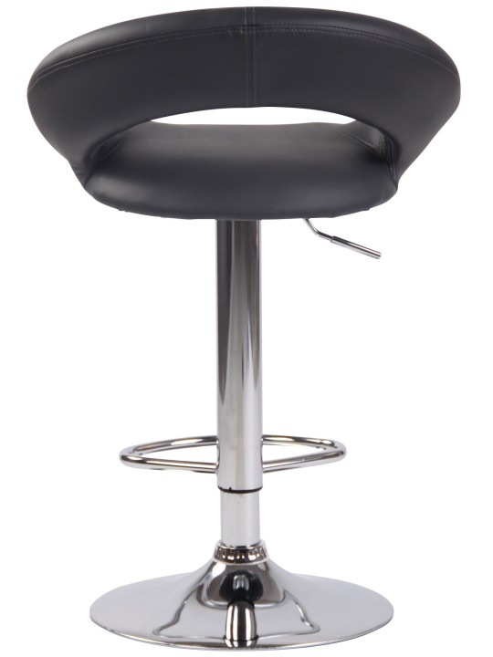 Tabouret de bar Olinda simili cuir chromé, gris