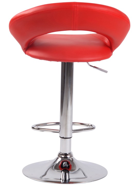 Tabouret de bar Olinda simili cuir chromé, rouge