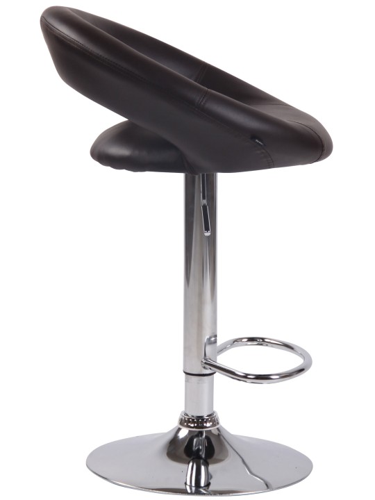 Tabouret de bar Olinda simili cuir chromé, brun