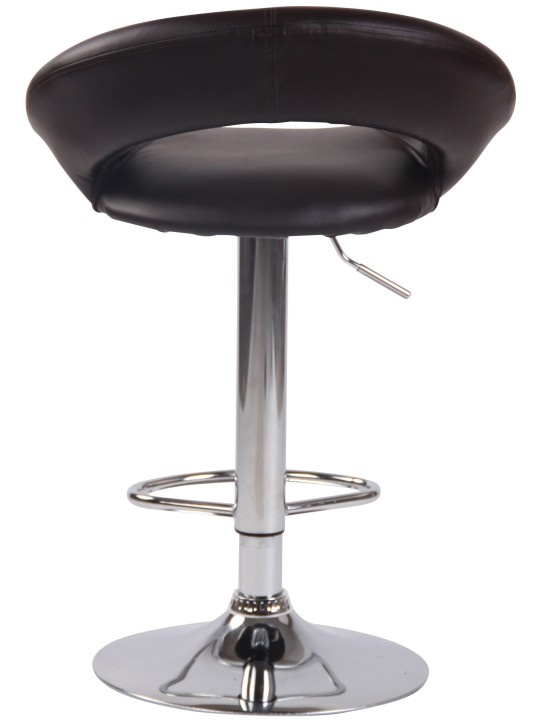 Tabouret de bar Olinda simili cuir chromé, brun