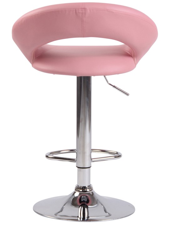 Tabouret de bar Olinda simili cuir chromé, rose