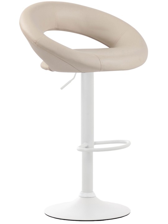 Tabouret de bar Olinda simili cuir, crème