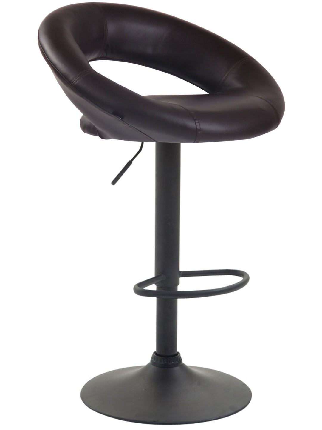 Tabouret de bar Olinda simili cuir, brun