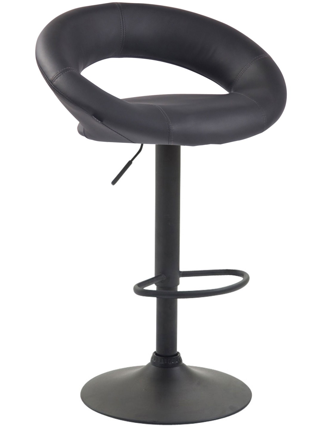 Tabouret de bar Olinda simili cuir, gris