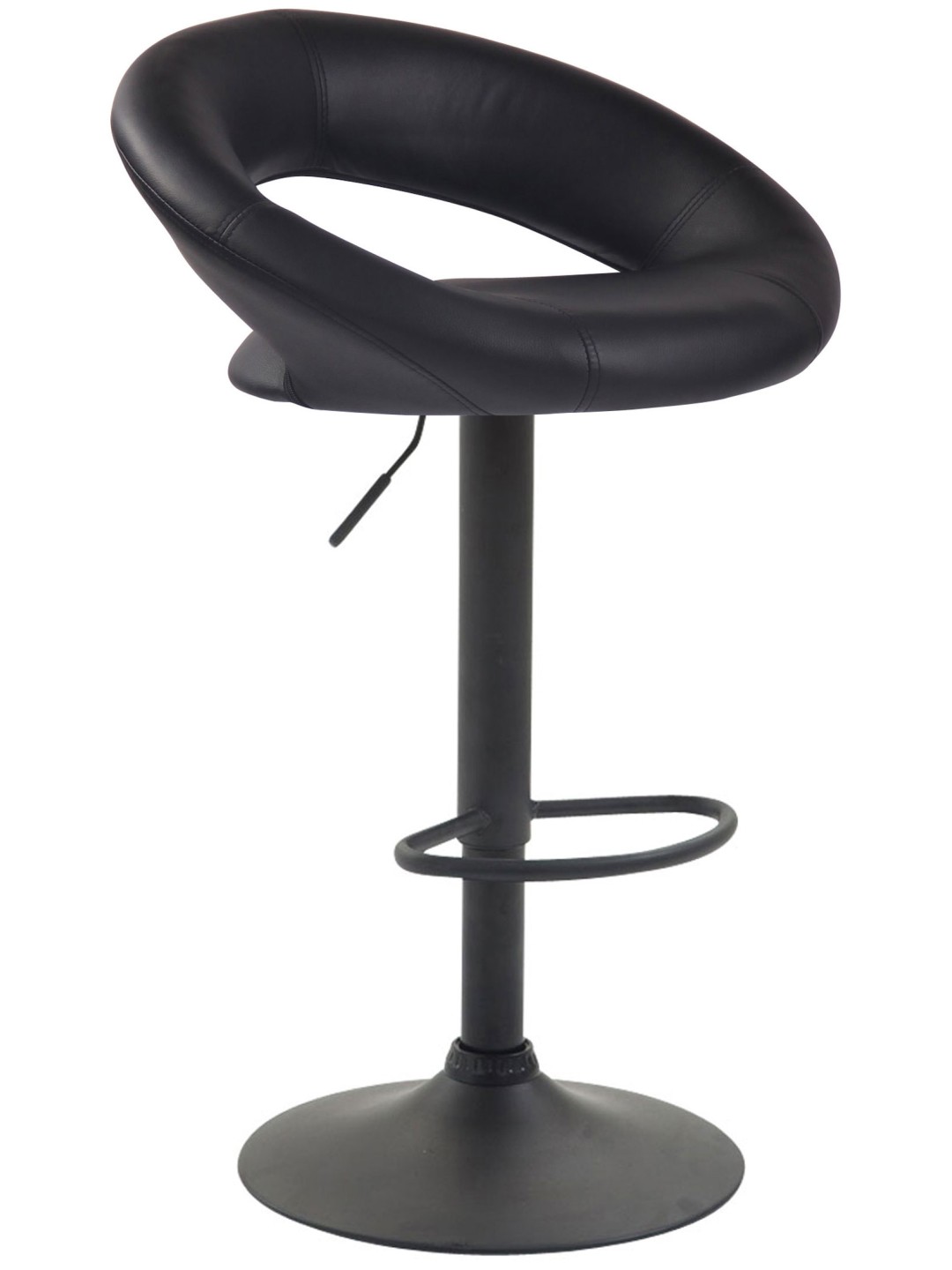 Tabouret de bar Olinda simili cuir, noir