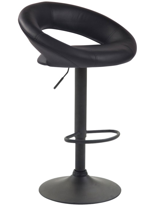 Tabouret de bar Olinda simili cuir, noir