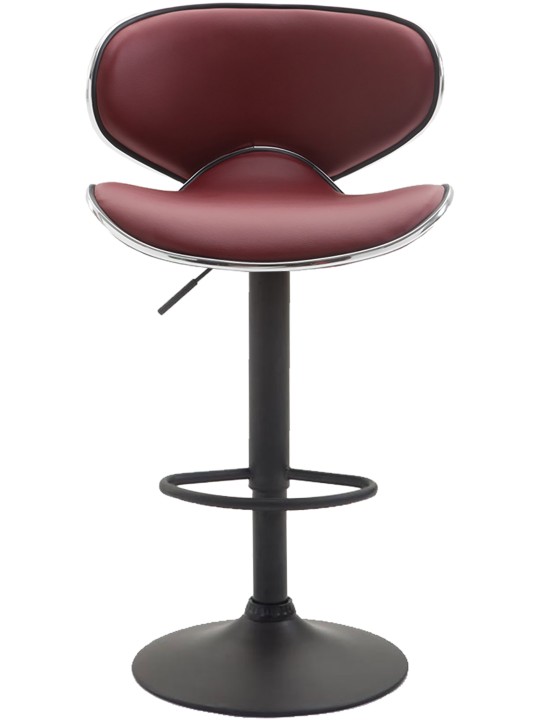 Lot de 2 tabourets de bar Las Vegas V2 simili cuir, bordeaux