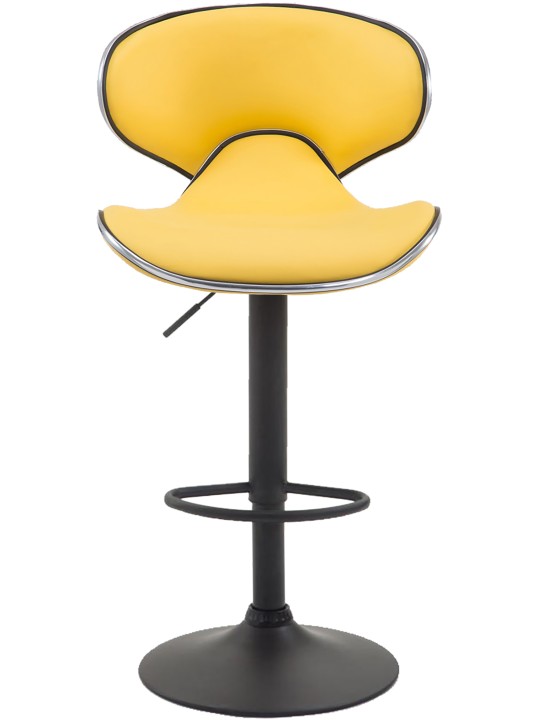 Lot de 2 tabourets de bar Las Vegas V2 simili cuir, jaune