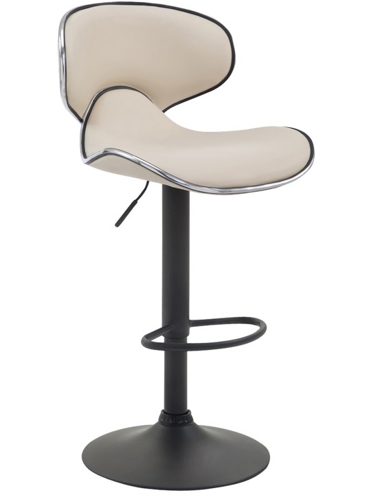 Lot de 2 tabourets de bar Las Vegas V2 simili cuir, crème