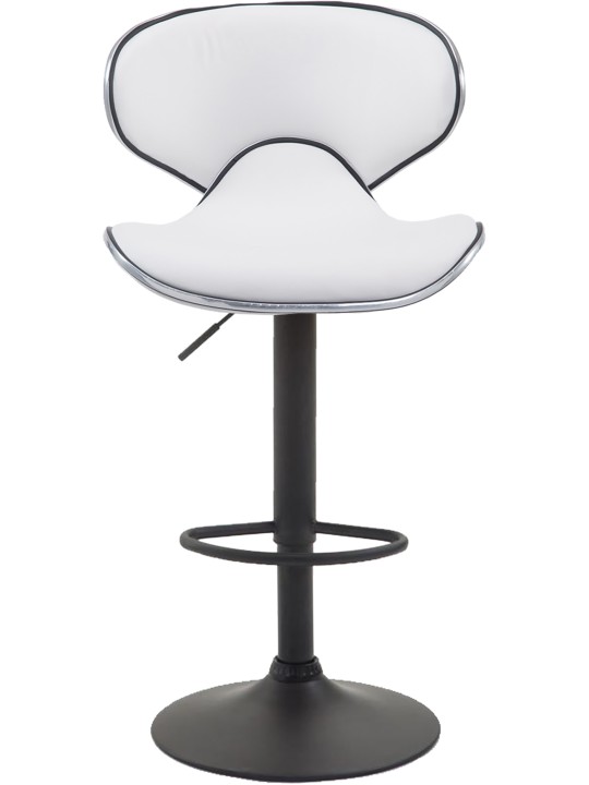 Lot de 2 tabourets de bar Las Vegas V2 simili cuir, blanc