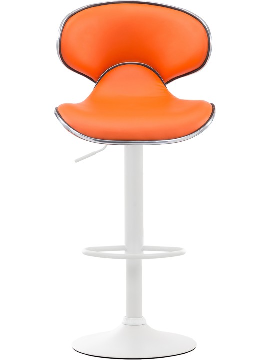 Lot de 2 tabourets de bar Las Vegas V2 simili cuir, orange