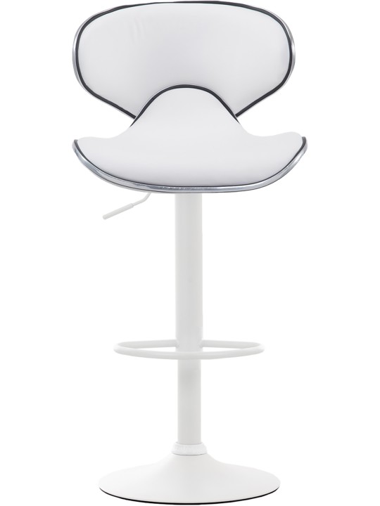 Lot de 2 tabourets de bar Las Vegas V2 simili cuir, blanc