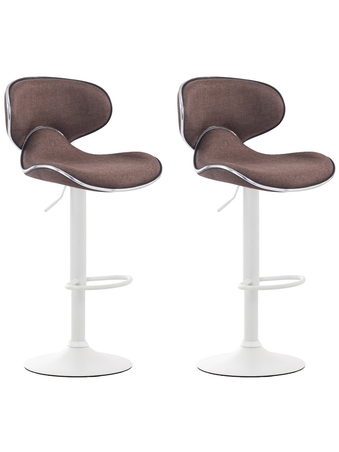 Lot de 2 tabourets de bar Las Vegas V2 en tissu, brun