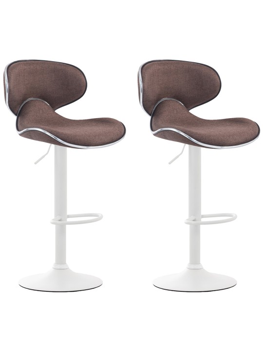 Lot de 2 tabourets de bar Las Vegas V2 en tissu, brun