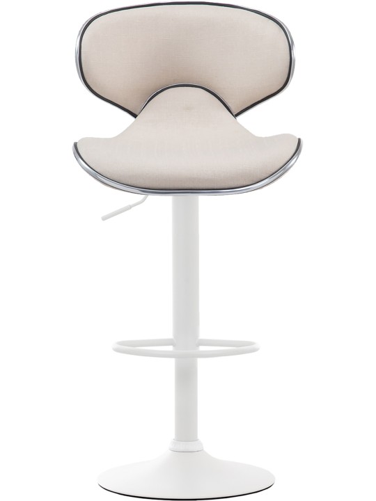 Lot de 2 tabourets de bar Las Vegas V2 tissu, crème