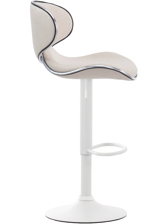 Lot de 2 tabourets de bar Las Vegas V2 tissu, crème