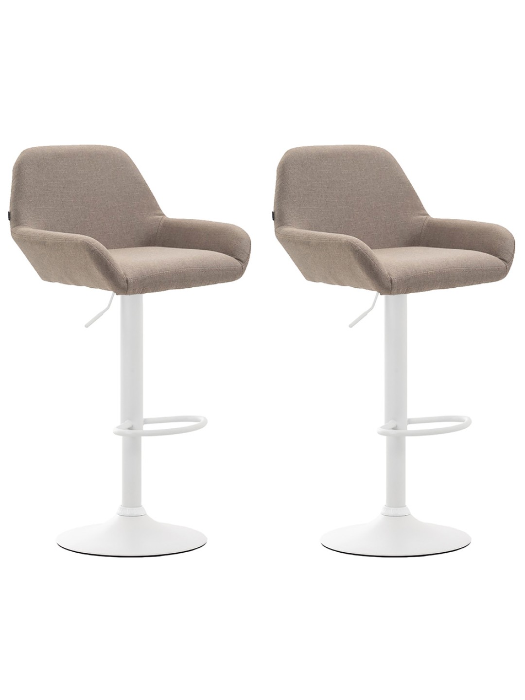 Lot de 2 tabourets de bar Braga tissu, taupe