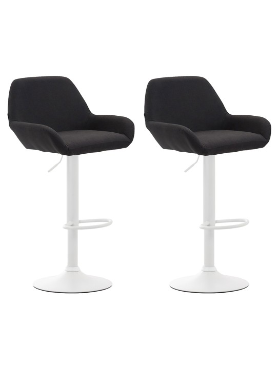 Lot de 2 tabourets de bar Braga tissu, noir Lot de 2 tabourets de bar Braga tissu, noir
