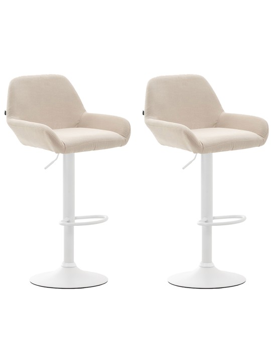 Lot de 2 tabourets de bar Braga tissu, crème Lot de 2 tabourets de bar Braga tissu, crème
