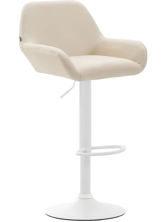 Lot de 2 tabourets de bar Braga simili cuir, crème Lot de 2 tabourets de bar Braga simili cuir, crème