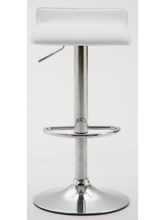 Lot de 2 tabourets de bar Dyn V2 simili cuir chromé, blanc