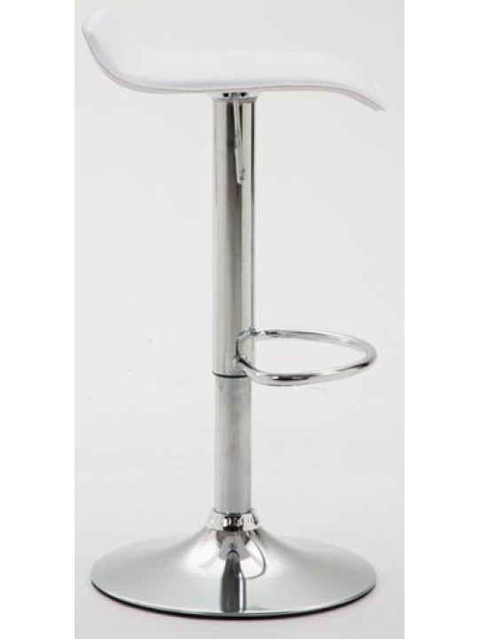 Lot de 2 tabourets de bar Dyn V2 simili cuir chromé, blanc