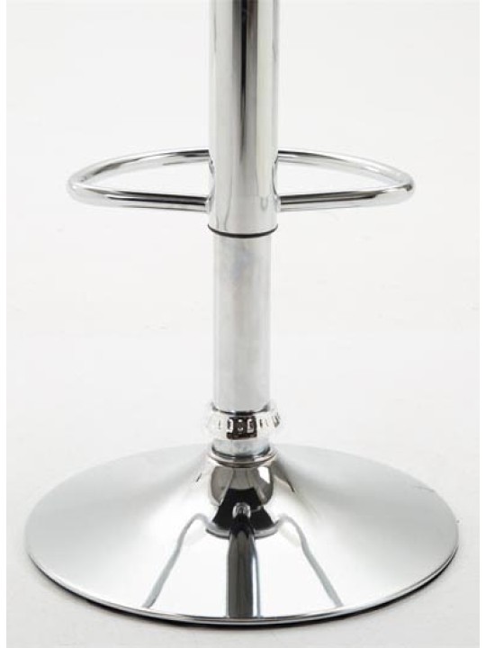 Lot de 2 tabourets de bar Dyn V2 simili cuir chromé, blanc