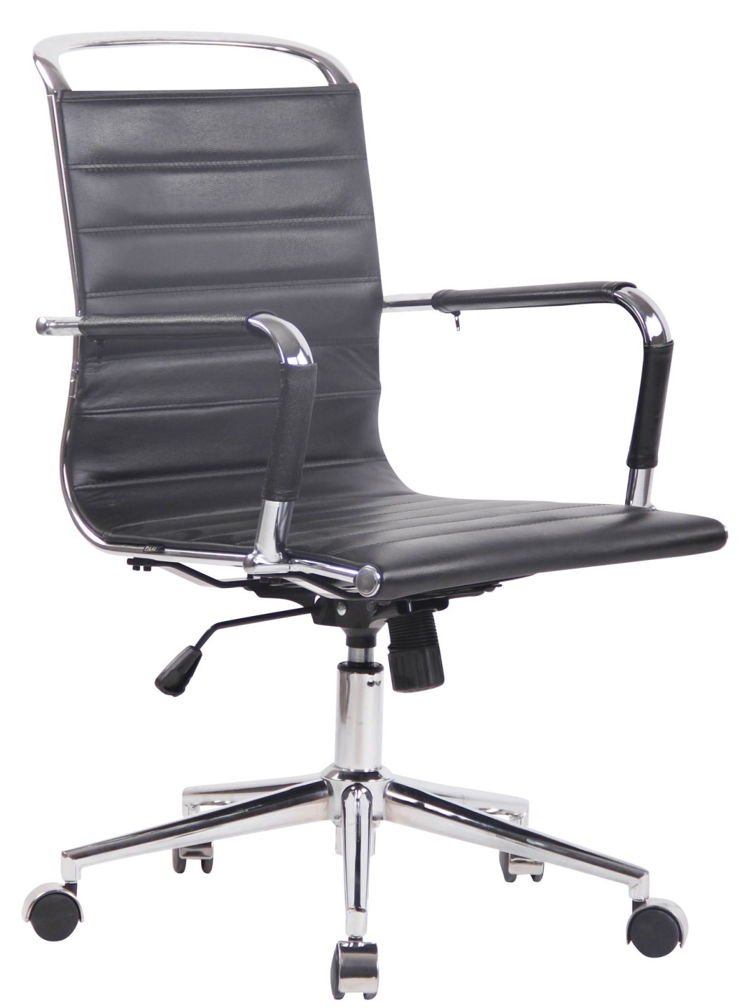 Chaise de bureau Barton cuir véritable, noir