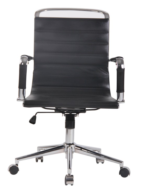 Chaise de bureau Barton cuir véritable, noir