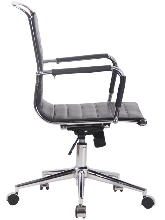 Chaise de bureau Barton cuir véritable, noir