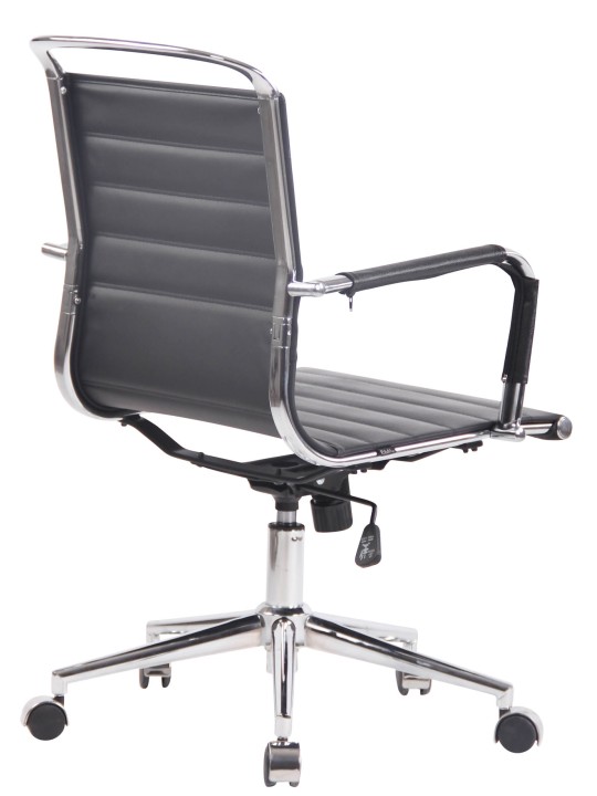 Chaise de bureau Barton cuir véritable, noir