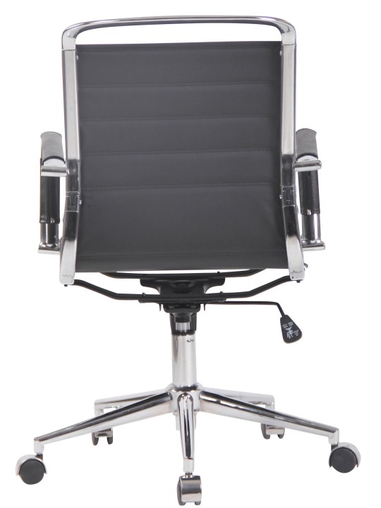 Chaise de bureau Barton cuir véritable, noir