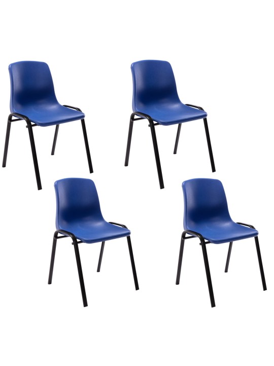 Lot de 4 chaises empilables Nowra plastique, bleu