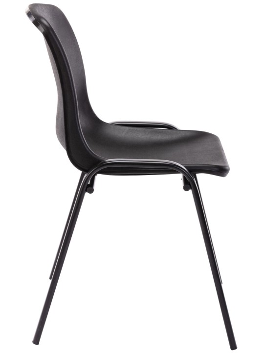 Lot de 4 chaises empilables Nowra plastique, noir Lot de 4 chaises empilables Nowra plastique, noir