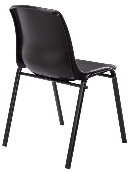 Lot de 4 chaises empilables Nowra plastique, noir Lot de 4 chaises empilables Nowra plastique, noir