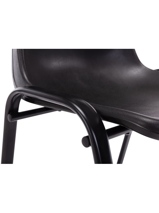 Lot de 4 chaises empilables Nowra plastique, noir Lot de 4 chaises empilables Nowra plastique, noir