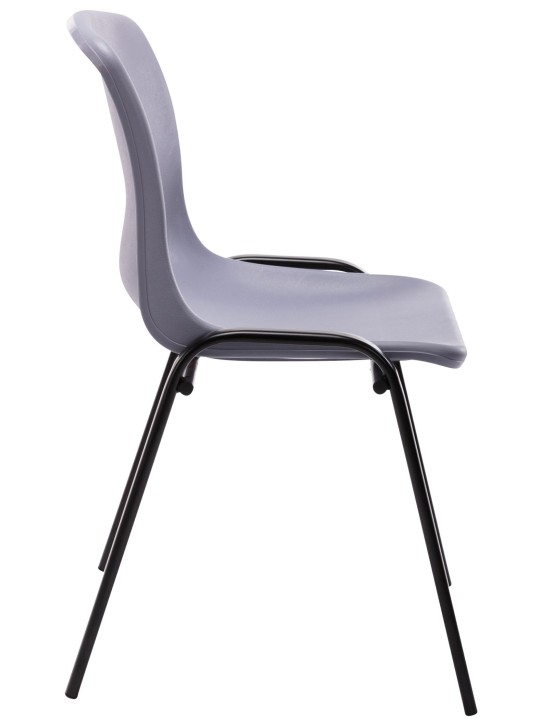 Lot de 4 chaises empilables Nowra plastique, gris Lot de 4 chaises empilables Nowra plastique, gris