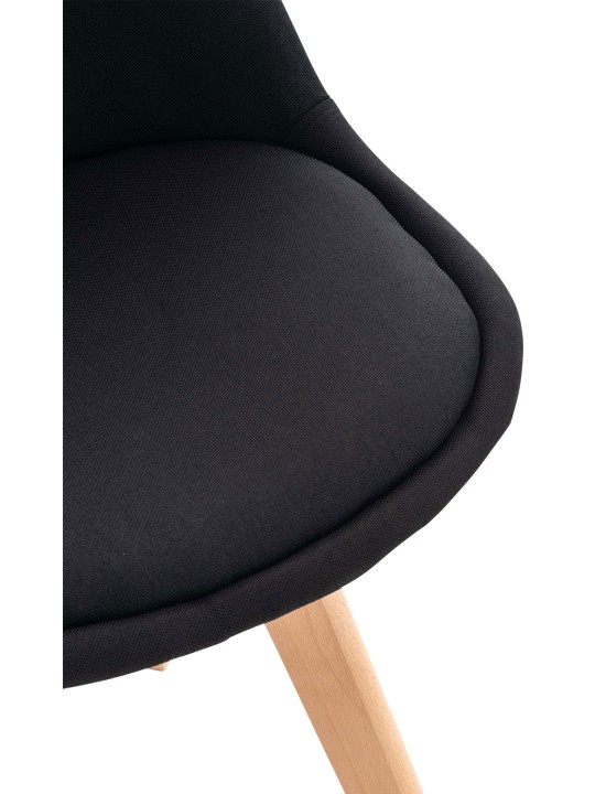 Chaise Linares en tissu, noir