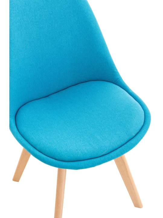 Chaise Linares en tissu, turquoise