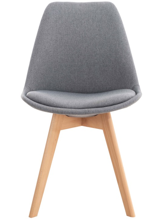 Ensemble de 4 chaises Linares tissu, gris clair